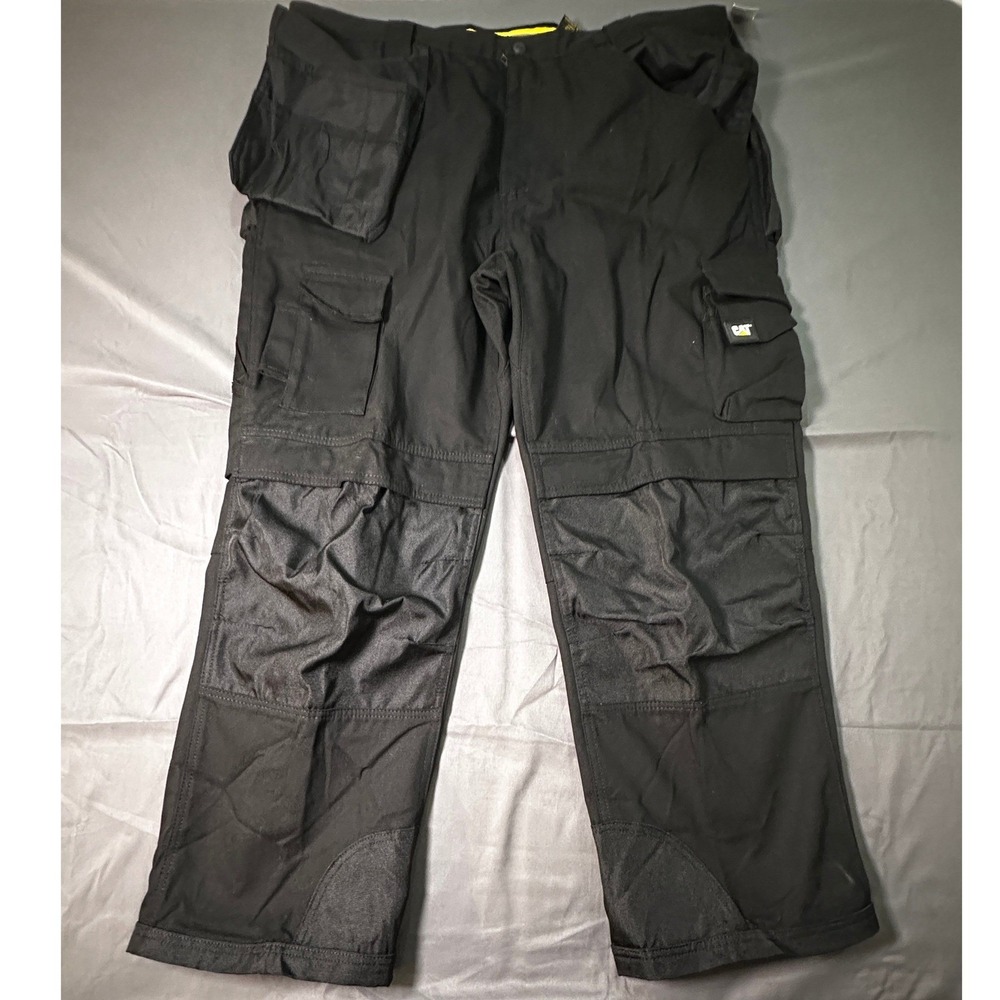 CAT Caterpillar Trademark Trouser Mens 42x30 Black Work Pants‎ Holster Pockets